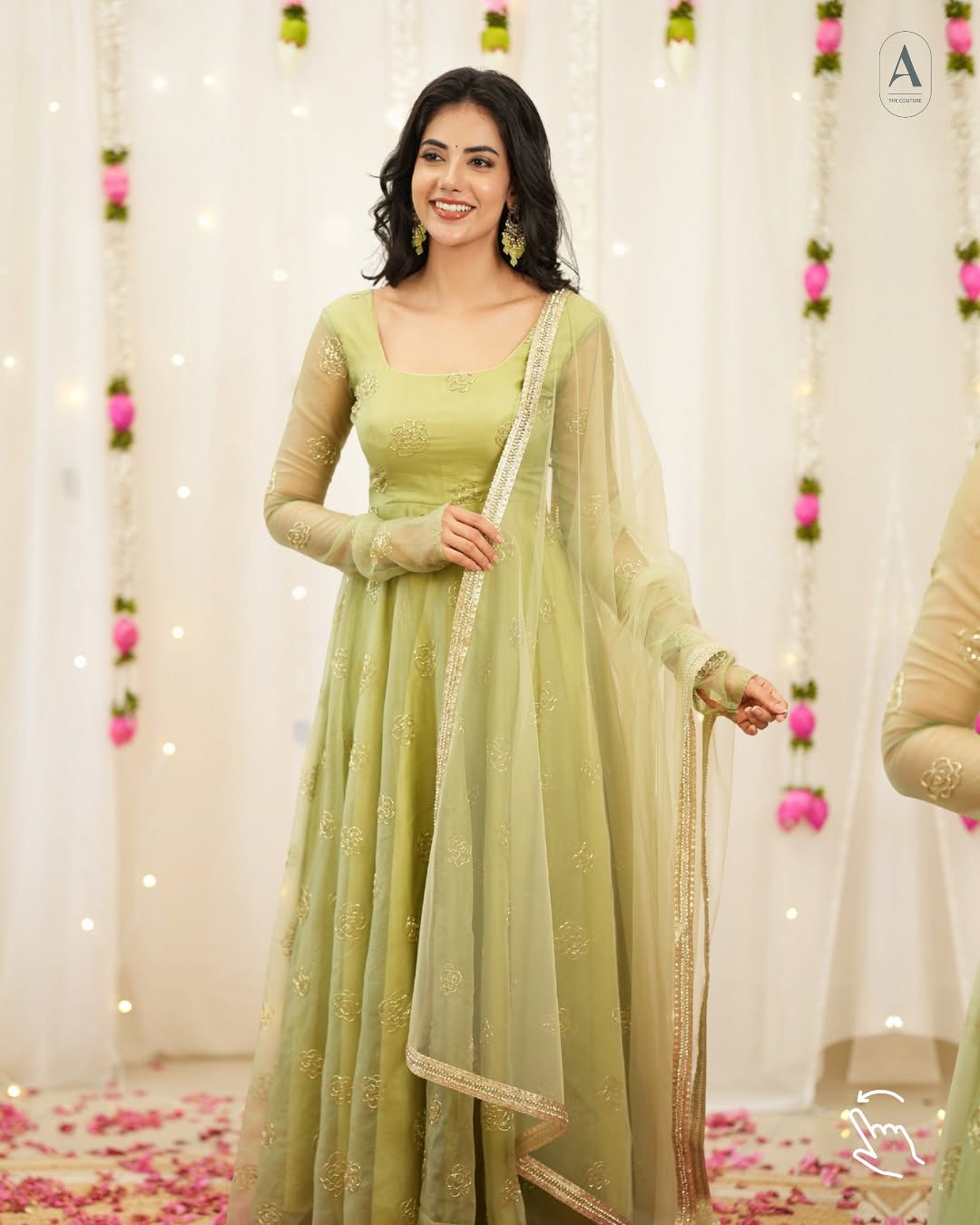Pastel Green Embroidered Anarkali Suit