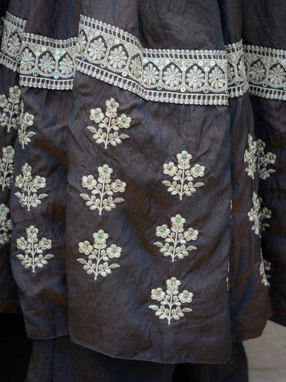 Vaanzya Silk Anarkali Suit Set with Dupatta