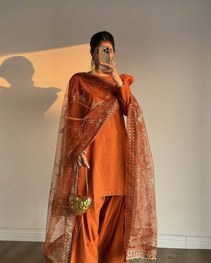 Binaya Evil Eye Embroidered Farshi Salwar Set