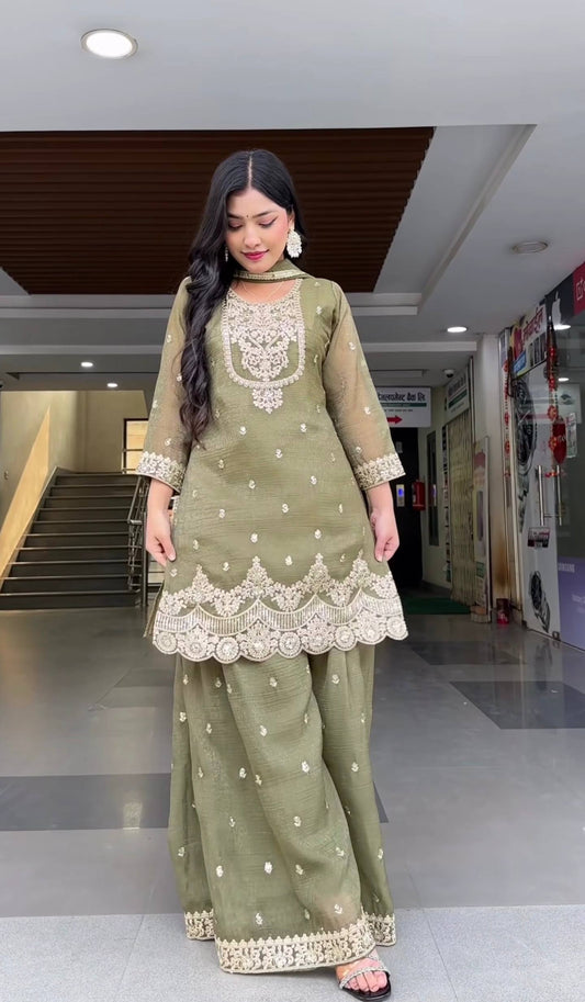 Zelvara Shine Sharara Set