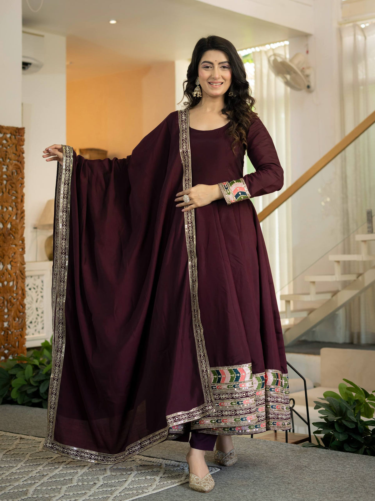Zorelle  Roman Silk  Anarkali Suit Set