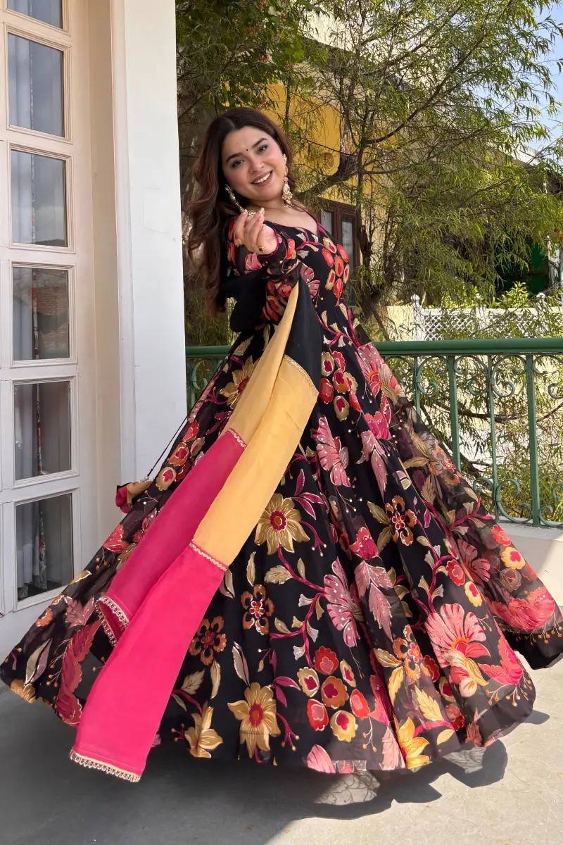 Madhubala Organza Printed Suit Set