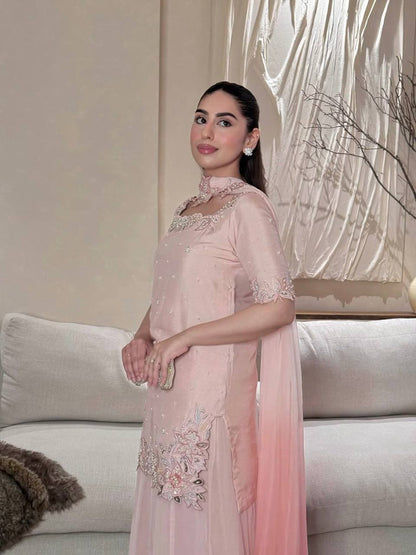 Eshwari Roman Glass Silk Farshi Salwar Set