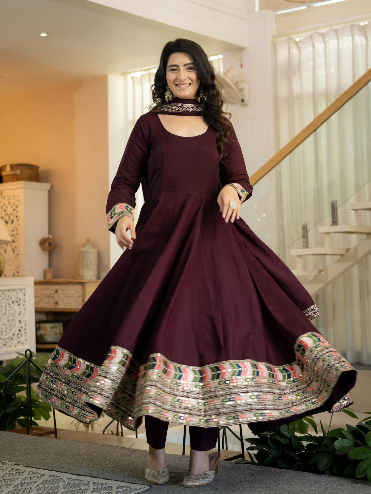 Zorelle  Roman Silk  Anarkali Suit Set