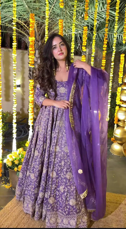 Aarziva Crunchy Silk Anarkali Set