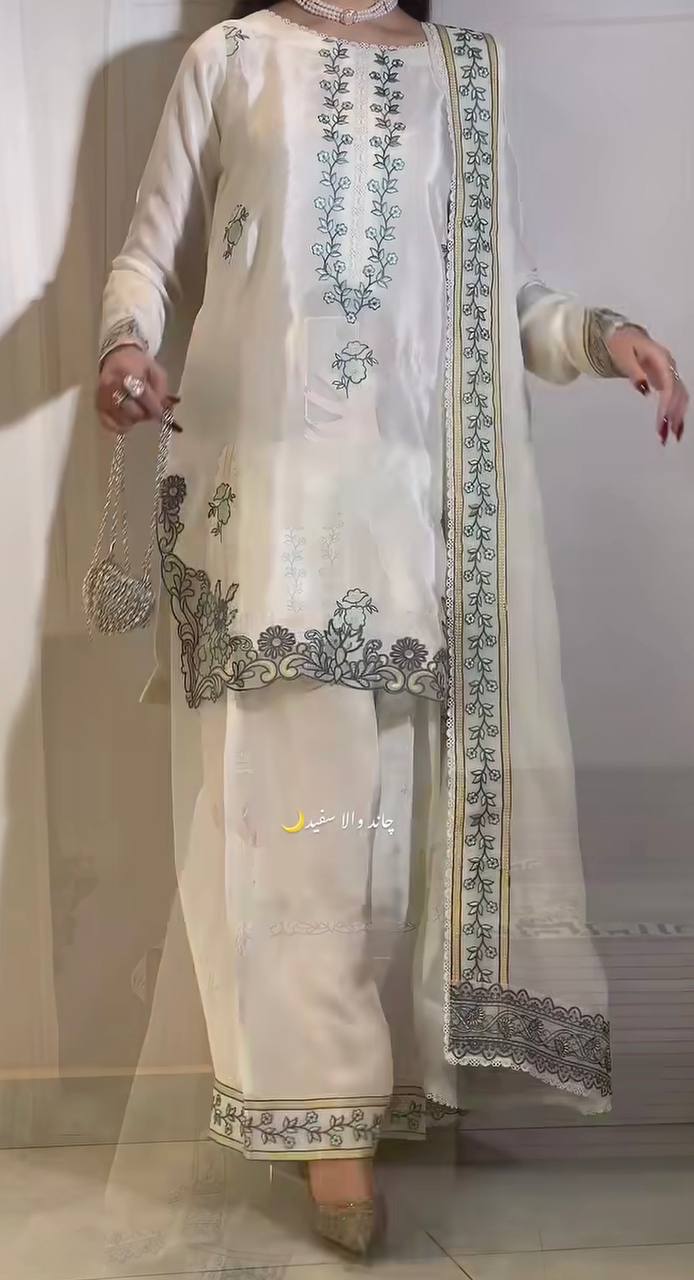 Kiyaraaj Silk With Embroidery Farshi Salwar Set