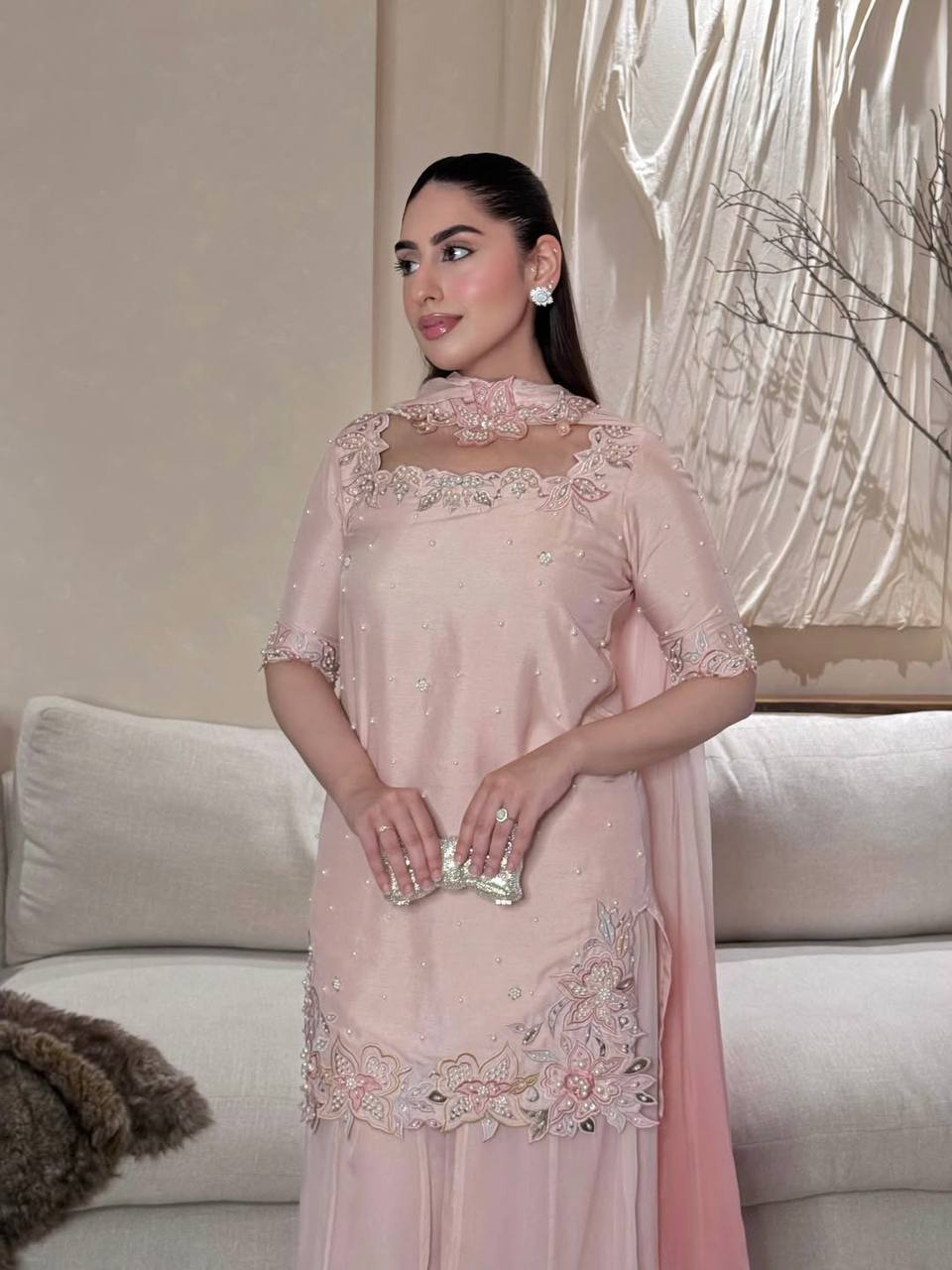 Eshwari Roman Glass Silk Farshi Salwar Set