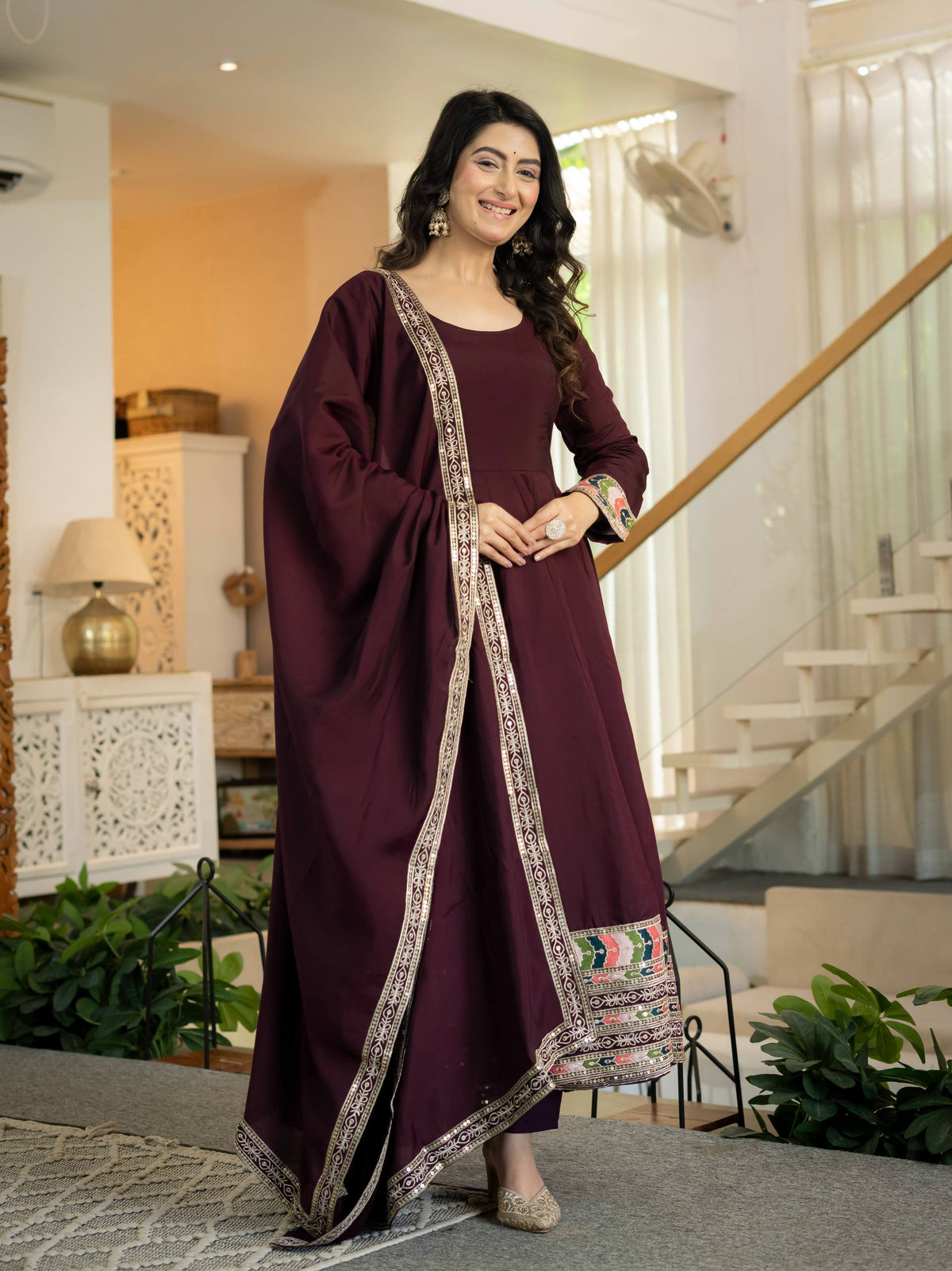 Zorelle  Roman Silk  Anarkali Suit Set
