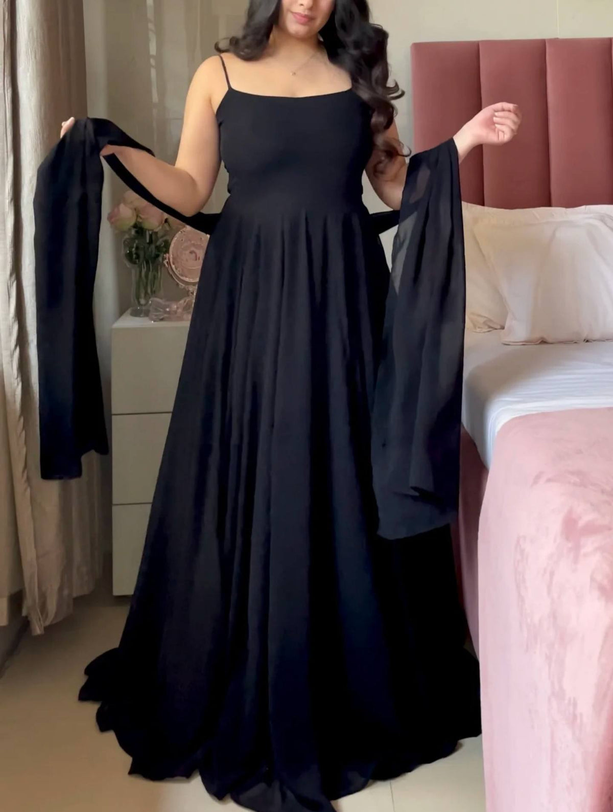 Alvira Black Koti Work Anarkali Suit