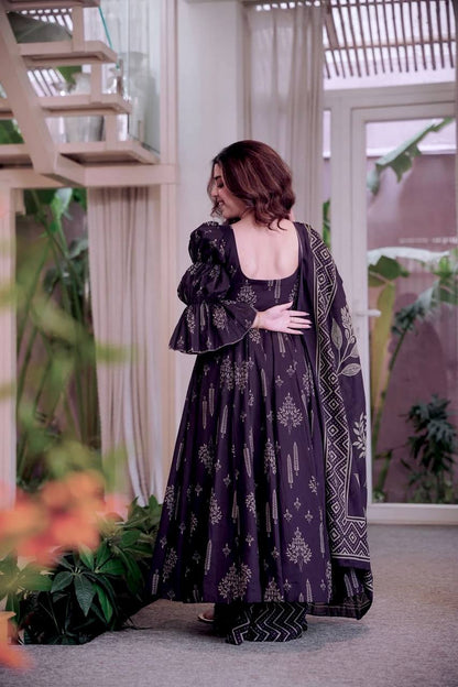 Gulzar  Maslin Cotton  Digital Print Anarkali