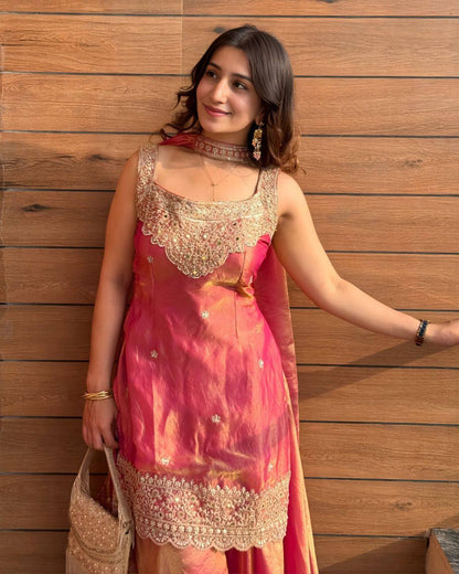 Jeni's Celestial Fandy Silk Sharara Suit