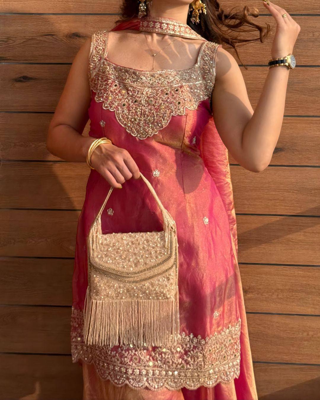 Jeni's Celestial Fandy Silk Sharara Suit