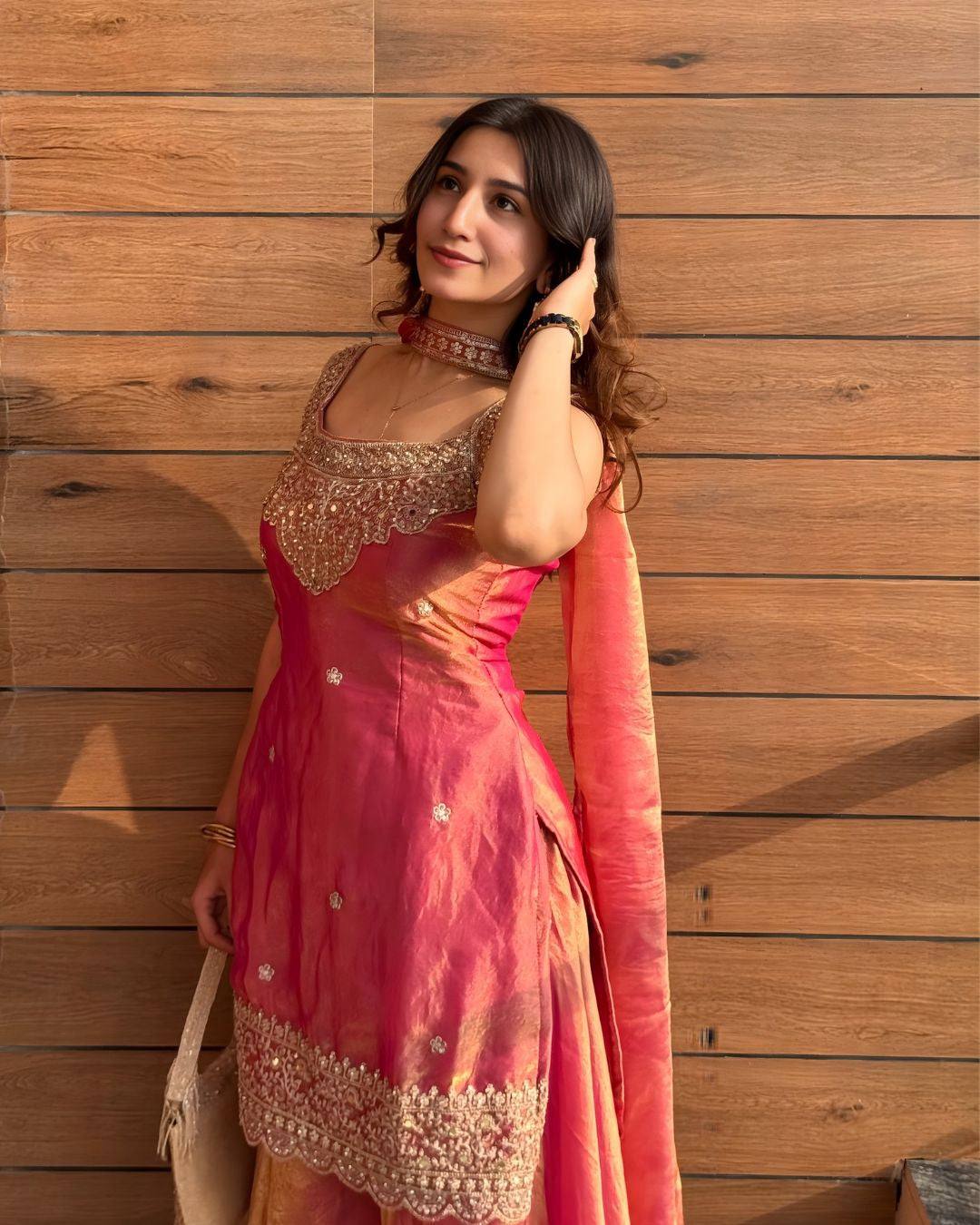 Jeni's Celestial Fandy Silk Sharara Suit