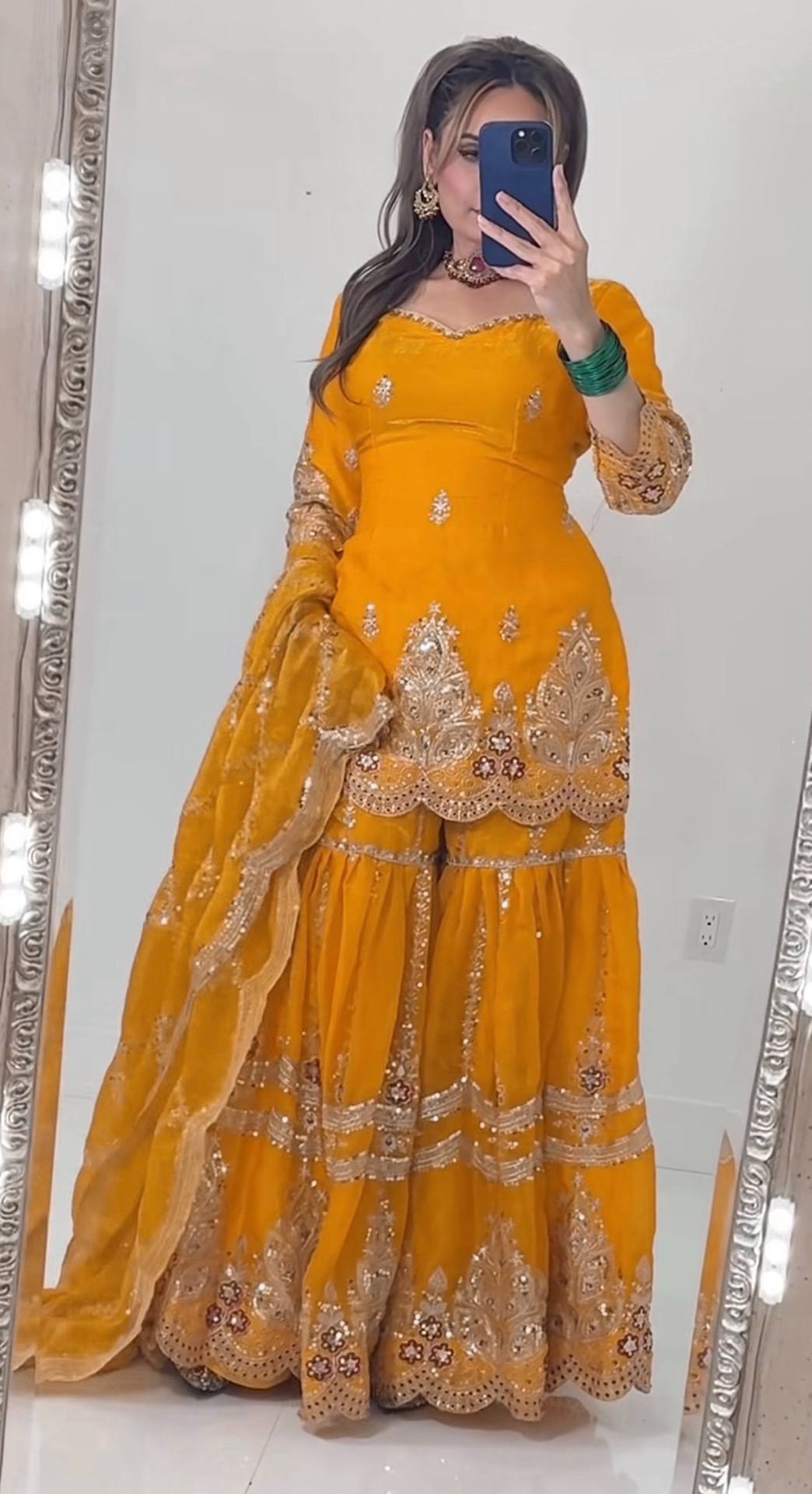 Women’s Embroidered Sharara Suit Set