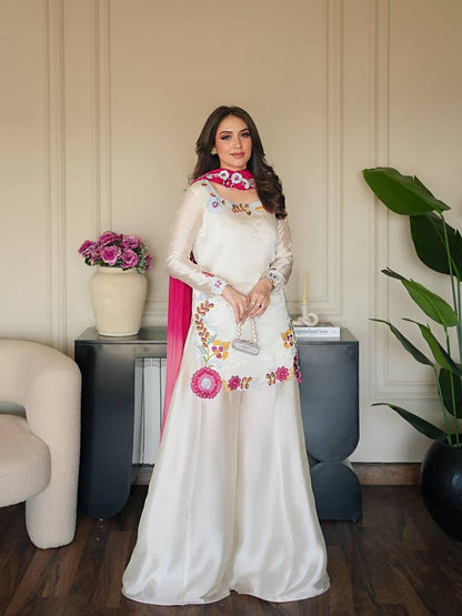 Vitza Pink Flower's Bids Moti Sharara