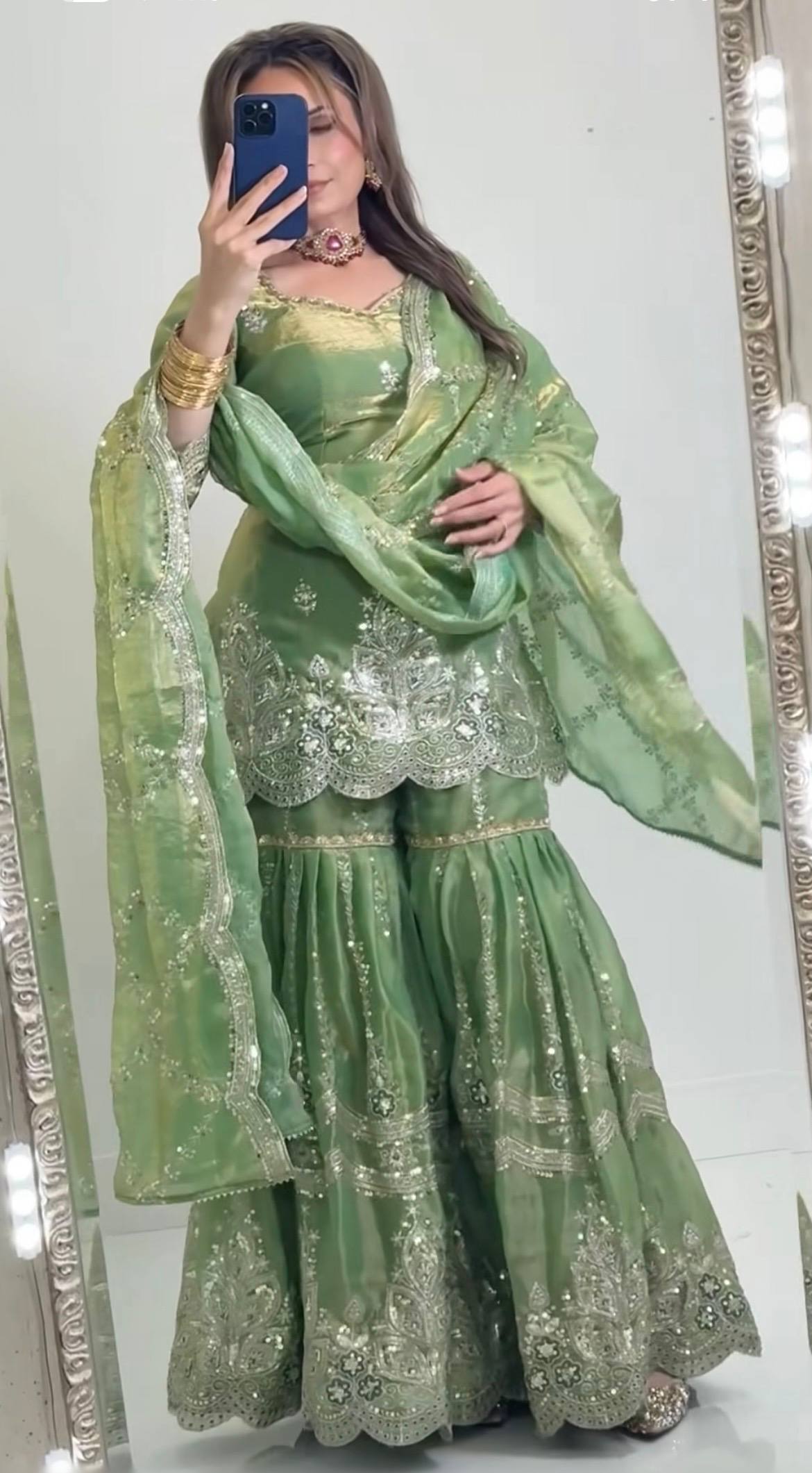 Women’s Embroidered Sharara Suit Set