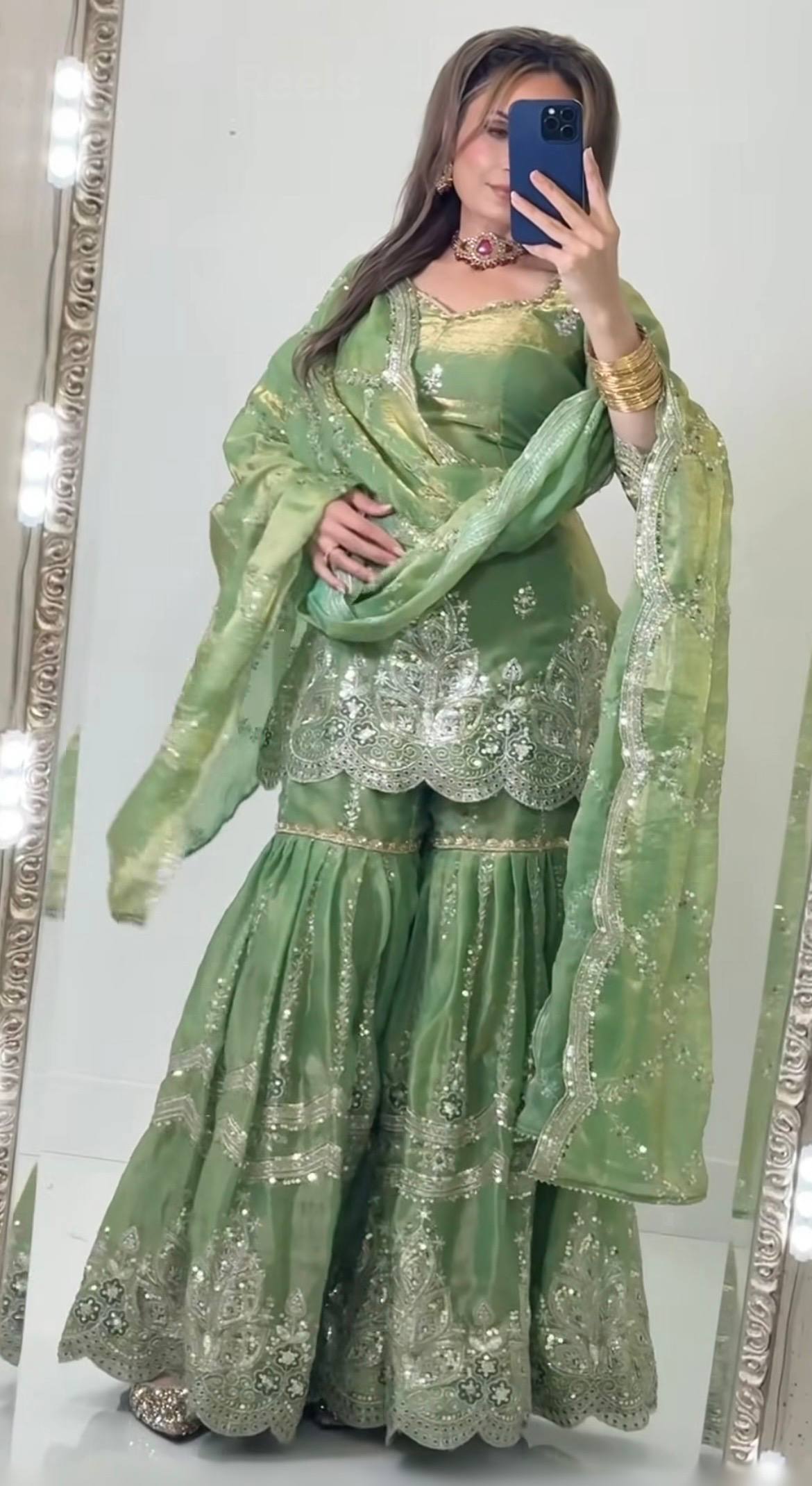 Women’s Embroidered Sharara Suit Set