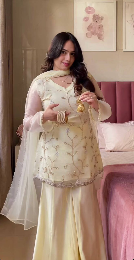 Mysha Embroidered Sharara Set
