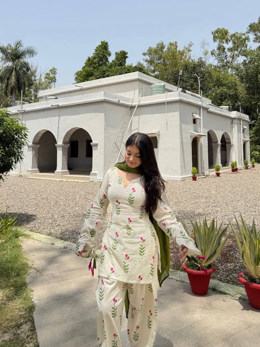Rimsha Ivory Petals Farshi Suit