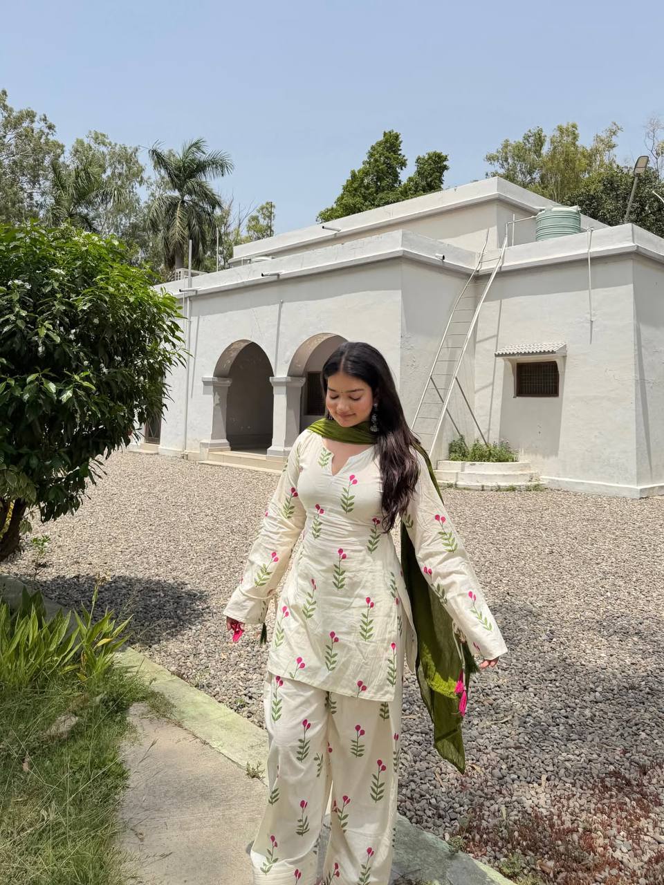 Rimsha Ivory Petals Farshi Suit