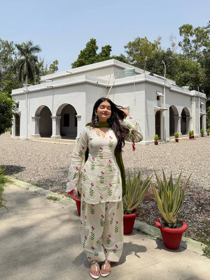 Rimsha Ivory Petals Farshi Suit