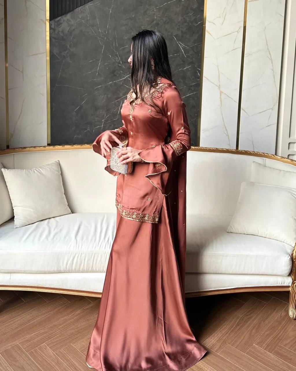 Luxury Wedding Wear Handwork Kurti & Sharara Set