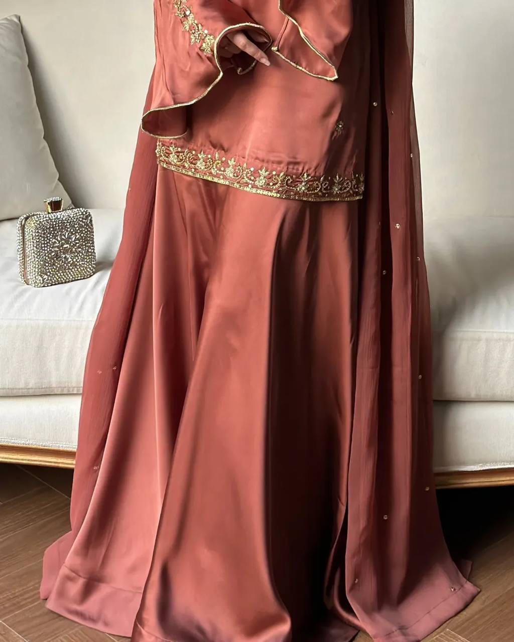 Luxury Wedding Wear Handwork Kurti & Sharara Set