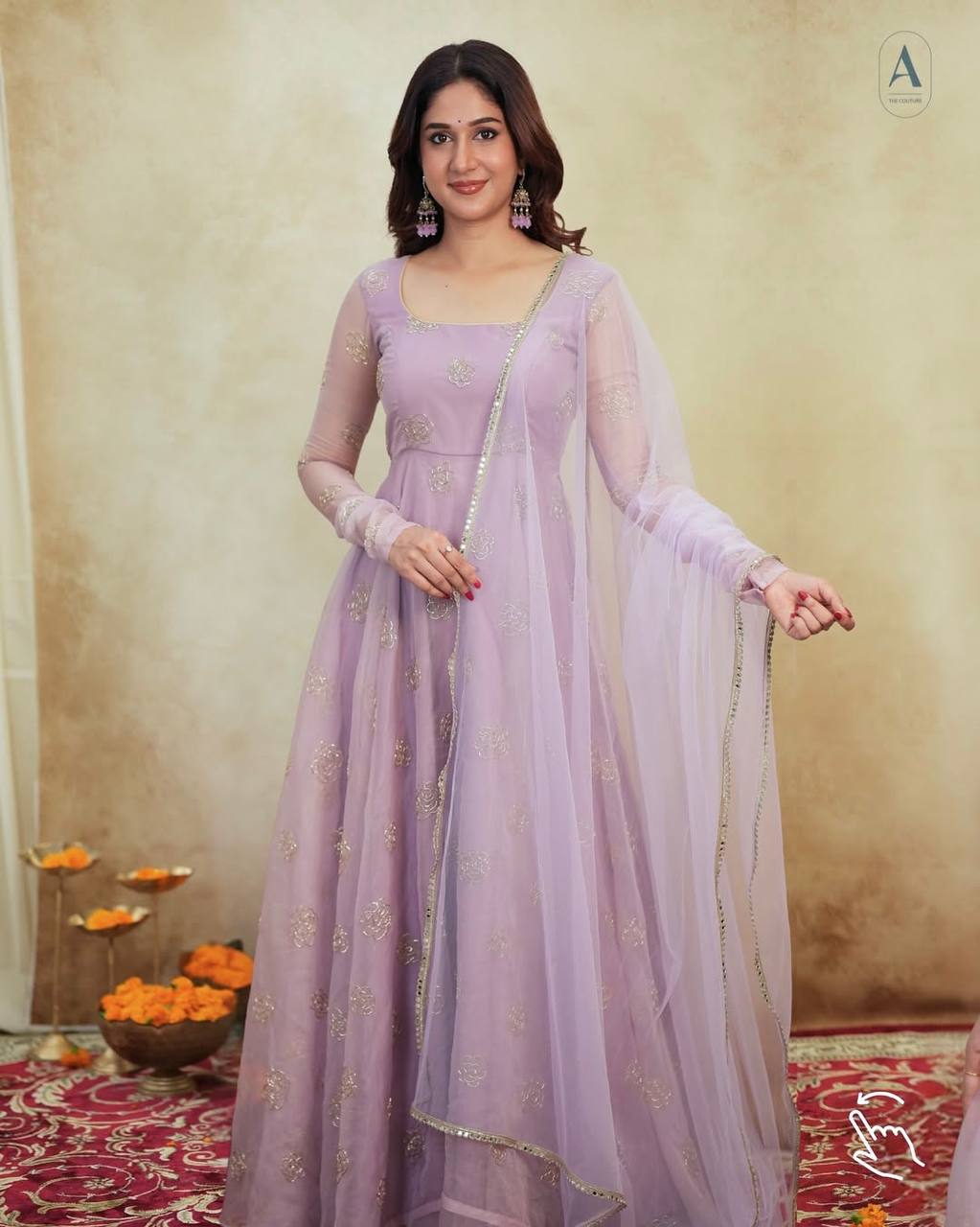Pastel Green Embroidered Anarkali Suit