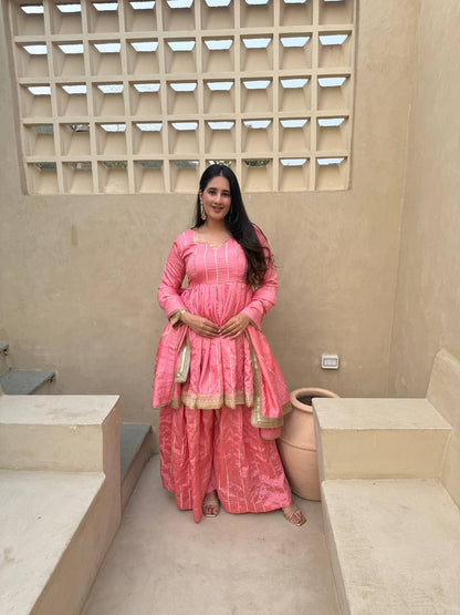 These outfits appear to be Anarkali Kurta Sets with Dupatta