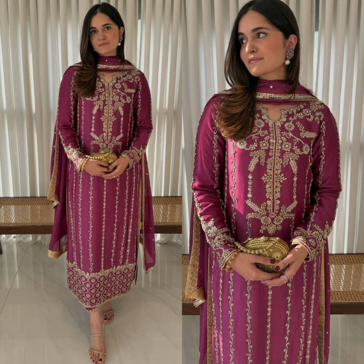 Grisha Natural Crep Embroidery Suit Set