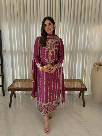 Grisha Natural Crep Embroidery Suit Set