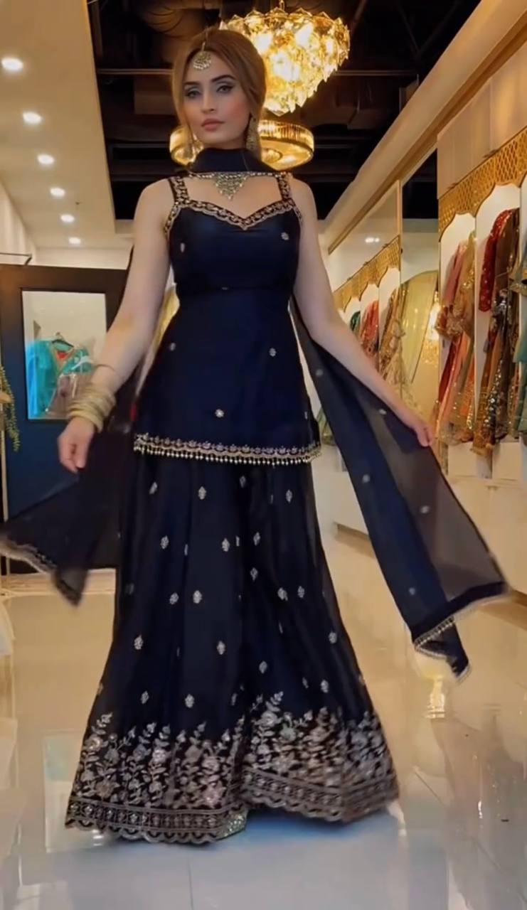Shifa Premium Frendy Silk Sharara