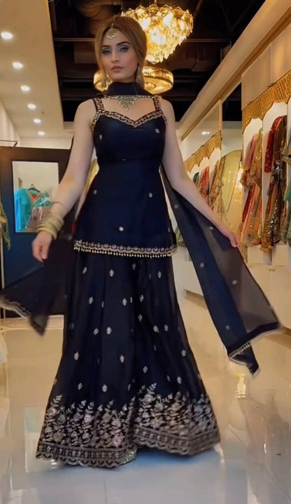 Shifa Premium Frendy Silk Sharara