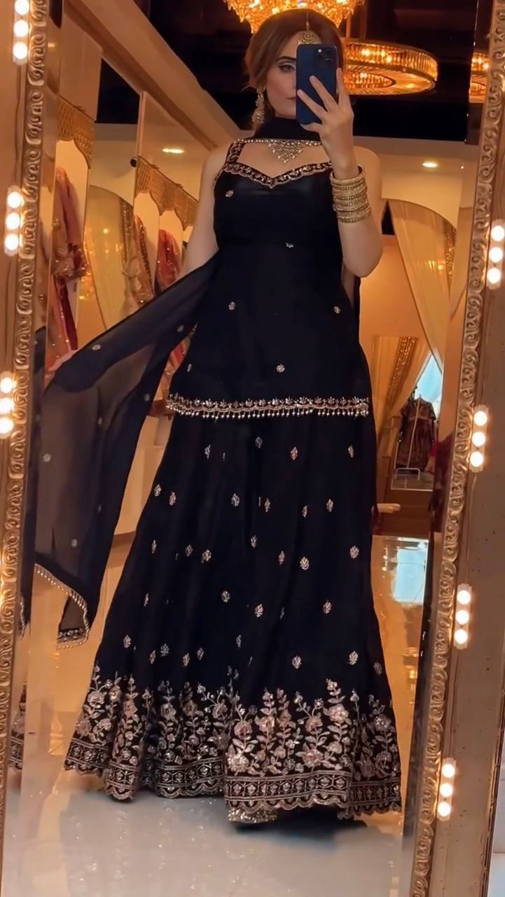 Shifa Premium Frendy Silk Sharara