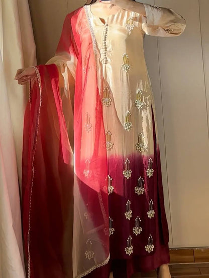 Diya's Real Bids And Moti Hand Work Suit