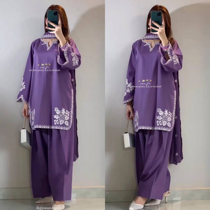 Graceful in purple, redefining elegance with modern ethnic charm
