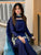 Royal Blue Natural Crep Silk Farshi Suit