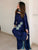 Royal Blue Natural Crep Silk Farshi Suit