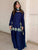 Royal Blue Natural Crep Silk Farshi Suit