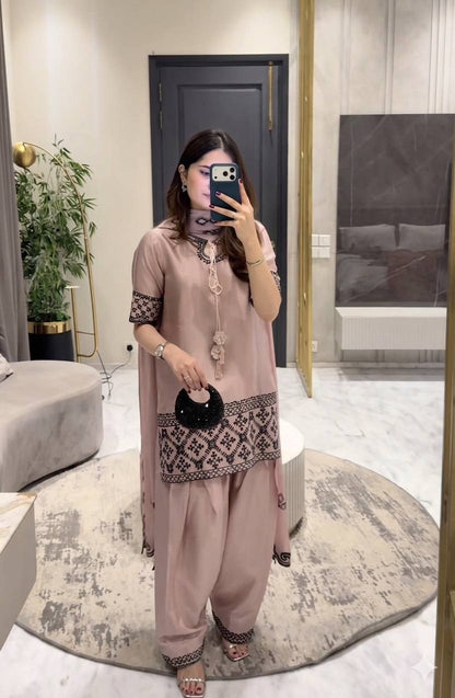 Vitza Natural Crep Silk Farshi Salwar