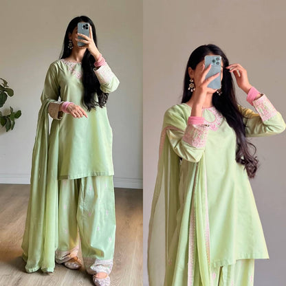 Aaira Mint Noor Farshi Salwar Set