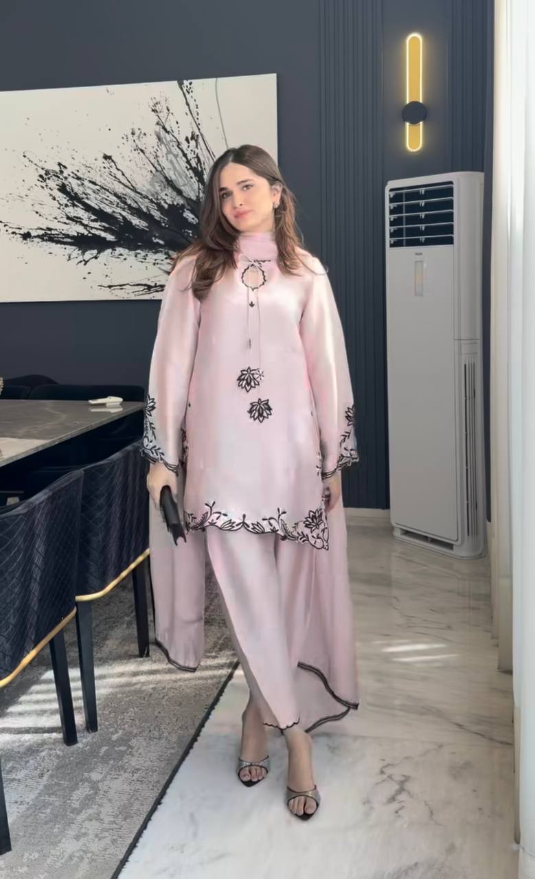 Blush Pink Embroidered Lawn Suit with Elegant Dupatta for Festive Summer Fashion