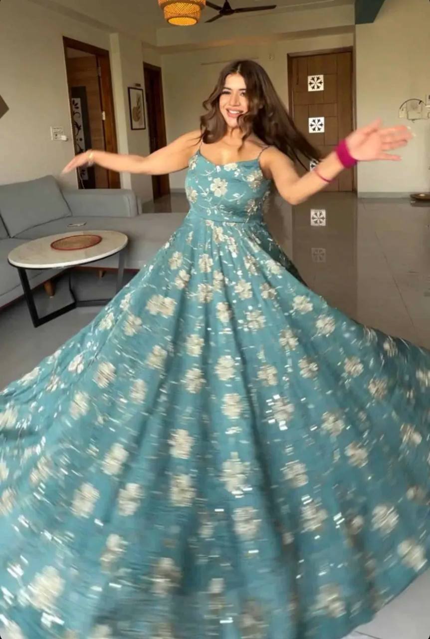 Astuti  Ocean Mist Ethnic Wear Anarkali