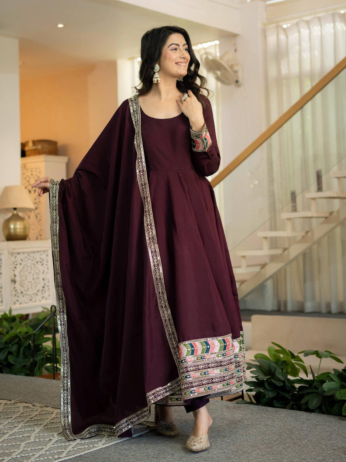 Zorelle  Roman Silk  Anarkali Suit Set